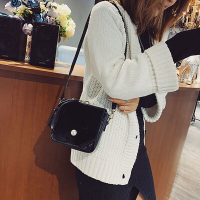 

Tailored Women Retro Small bag Simple Patent Leather Small Square Bag Chic Shoulder Bag