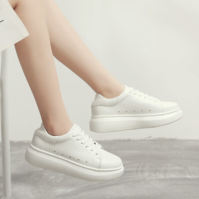 

Korean version of the belt female heightening trend spring&autumn students thick-soled white wild casual sports shoes plus vel