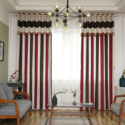

XINJINGANYIJIA Chenille Curtains Simple Living Room Bedroom Blackout 15536