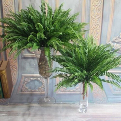 

1pcs Large Silk Artificial Boston Fern Bush - Green Leaves Plant Props