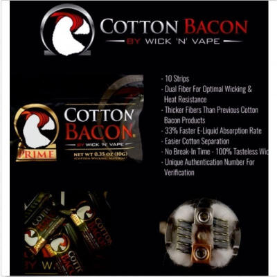 

Useful Cotton Bacon PRIME By Wick &acuteN&acute Vape Organic Wicking Material Tasteless