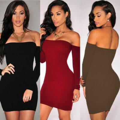 

New Womens Summer Casual Off Shoulder Party Evening Dress Short Mini Dress