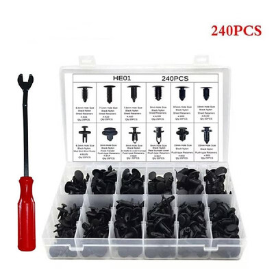 

240PCS Universal Auto Body Fasteners Kit Vehicle Door Panel Bumper Fittings Clips for FordHondaToyota