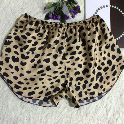 

Women Silk Shorts Elastic Waist Lingerie Mid-rise Lounge Pants Sleepwear Shorts