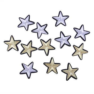 

12pcs 3D Star Applique Embroidery Patch Sticker Iron On Sew Cloth Patch DIY