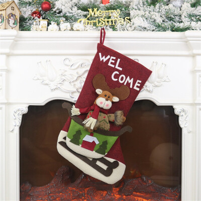 

Siaonvr Christmas Stockings 18 inches with Santa Snowman Deer Stockings for Candy