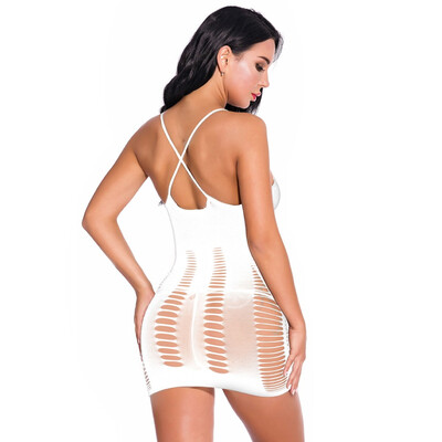 

Toponeto Fashion Women Mesh Sexy Lingerie Fishnet Babydoll Mini Dress Free Size Bodysuit