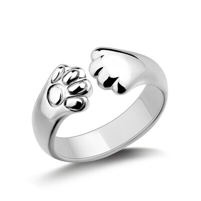 

925 Silver adorable Cat claw wrap Ring