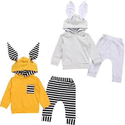 

Newborn baby Boy Girl Hooded T-shirt TopsPants Leggings Outfits Set Tracksuit