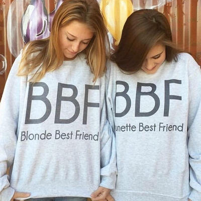 

Women Hoodies Brunette Best Friends BBF BFF Blonde Best Friend Print Harajuku Girlfriends Sweatshirt Women Fashion Pullovers