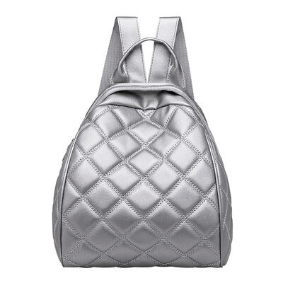 

Diamond Lattice Women Leather Backpack Casual Travel School Shoulder Bags