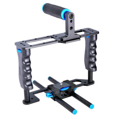 

C2 Aluminum Camera Cage Portative DSLR Camera Cage Rig for DSLR Universal Video Camcorder - Black