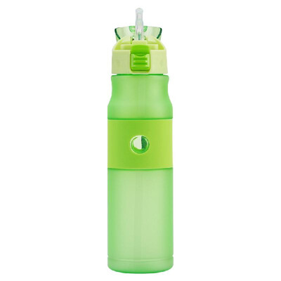 

600ml Sports Water Bottle with Straw BPA-Free Leak Proof Flip Top Drinking Water Bottle for Travel Outdoor Hiking Camping