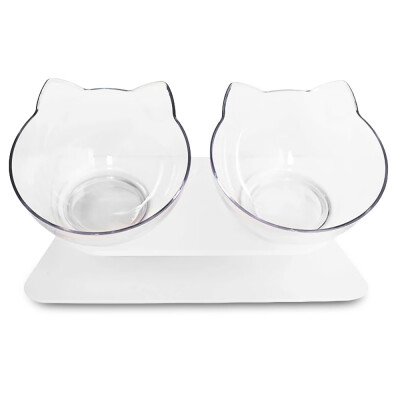 

Pet Bowls Anti-slip Transparent Plastic Cats Dogs Feeder Set