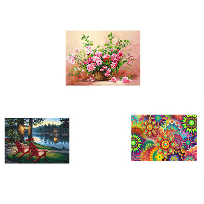 

DIY Flower Scenery Crystal Cross Stitch Living Room Diamond Needlework Bedroom Rhinestones Embroidery Painting