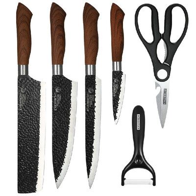 

EVERRICH 6pcsset Kitchen Knives Ergonomic Handles Boxed Knife Sets Set of 6 Pieces Chefs Knives with Ceramic Peeler Professional