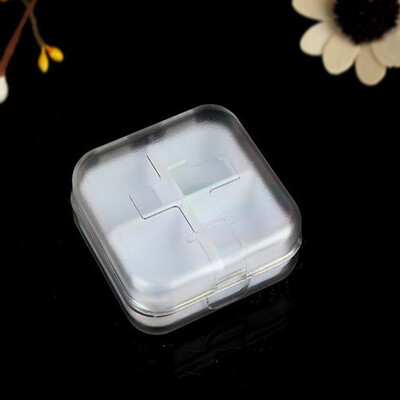 

〖Follure〗Square Portable Kit Mini Kit Portable Small Kit Cute Four Grid Sub Box Pill Box