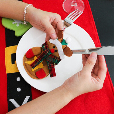 

Cute Christmas Santa Holder Dinner Table Decor Cutlery Silverware Bag Pockets