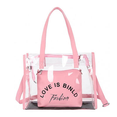 

2pcsset Big Totes Clear Shoulder Handbags Women Clutch Crossbody Bags