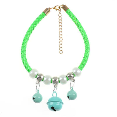 

Fashion Pet Dog Cat Kitten Collar Adjustable PU Necktie Necklace with Bells