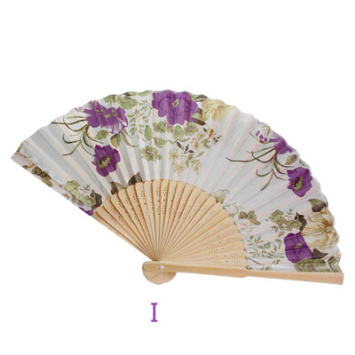 

Siaonvr Vintage Bamboo Folding Hand Held Flower Fan Chinese Dance Party Pocket Gifts