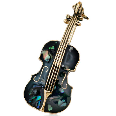 

New Fashion Retro Series Cello Brooch for Women Shell Material Womens Corsage Pins White&Black two color Accessories