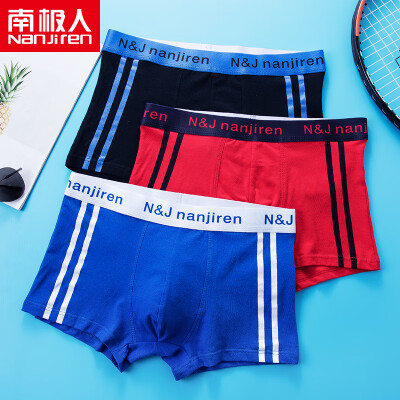 

Antarctic mens underwear mens boxer briefs waist personalized breathable u convex 3 gift box striped sports black red blue  175100