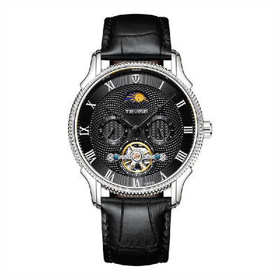 

TEVISE T851A Business Men Mechanical Watch Moon Phase Second Hour Display Timer Three Sub-Dials Fashion Casual Stainless Steel Str
