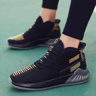 

Autumn new basketball shoes mens summer breathable high-top board shoes men Korean fashion Joker mesh sports shoes men