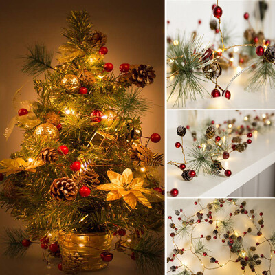 

JPGIF Christmas Tree Strings Lights Fairy Pine Cone LED Garland Xmas Party Home Decors