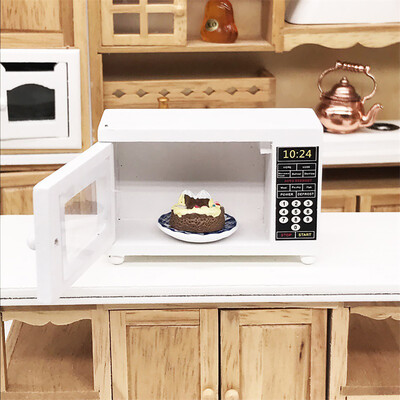 

Siaonvr 112 Dollhouse Miniature Furniture Room Wooden Furniture Microwave Oven White