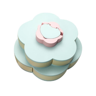 

Double Layer Snack Box Candy Plates Petal-Shape Rotating Snack Tray Double-deck Dried Fruit Plate Storage Organizer with Mobile Ph