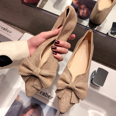 

Womens shoes summer Korean version of Joker bow bean shoes cic net red pointed shallow mouth shoes women