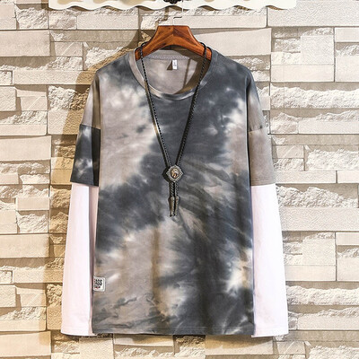 

Toponeto Mens Fashion Two-piece Round Neck Long-Sleeved Loose Sweater Printing Tops