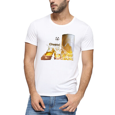 

Toponeto Men Beer Festival Letter Printed Pattern Casual Fashion Lapel Short Sleeve Shirt