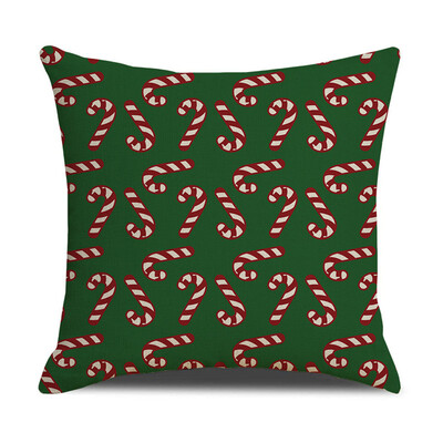 

Tailored Christmas Linen Skin Pillow Case Pillow Cushion Elk Snowflake Print 45×45CM