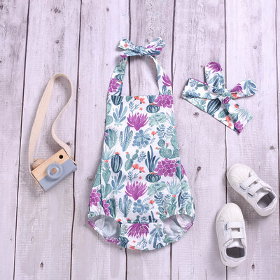 

Summer Infant Baby Boys&Girls Sleeveless Cactus Print Romper Bodysuit