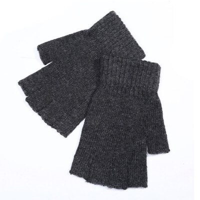 

Autumn And Winter Unisex Riding Knit Gloves Wool Warm Fingerness Gloves Winter Work Halffinger Gloves