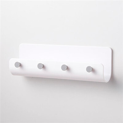 

Hook Rack 4 Hooks Rail Wall-Mounted Farmhouse Coat Rack No-drilling Bathroom Storage Hook Easy Installation Kitchen Towel Hooks Ha