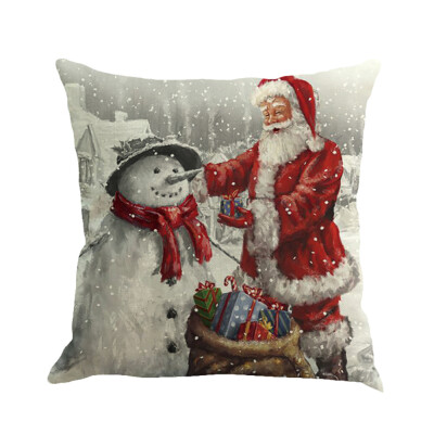 

〖Follure〗Christmas Printing Dyeing Sofa Bed Home Decor Pillow Cover Cushion Cover
