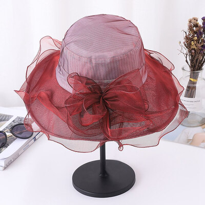

Summer Hat Women Wide Brim Sun Hat Wedding Church Sea Beach Hats for Women Floppy Ladies Hat