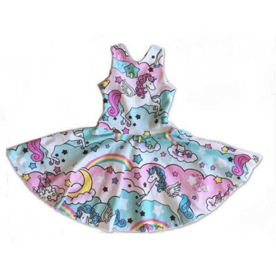 

USA Kids Baby Girls Unicorn Party Pageant Princess Dress Sundress Clothes wea