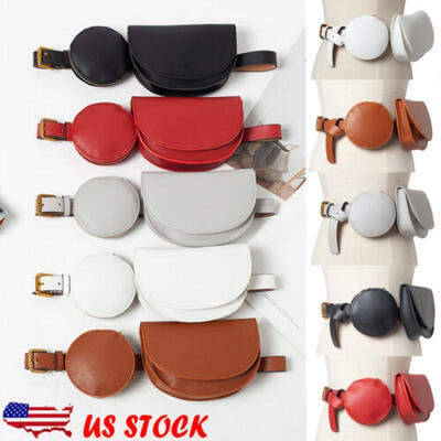 

US Fashion Womens PU Leather Mini Belt Bag Waist Fanny Pack Key Purse Wallet