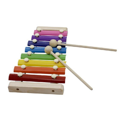 

8-Note Colorful Xylophone Glockenspiel with Wooden Mallets Percussion Musical Instrument Toy Gift for Kids Children