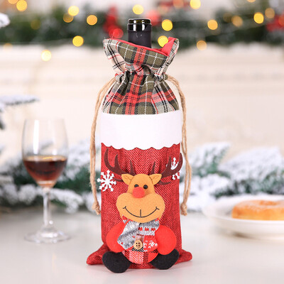 

Toponeto Merry Christmas Santa Wine Bottle Bag Cover Xmas Festival Party Table Decor Gift