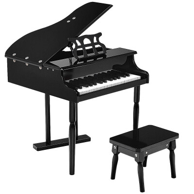 

New 30 keys Childs Toy Grand Baby Piano with Kids Pinao Bench Wood-Black