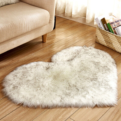

Gobestart Wool Imitation Sheepskin Rugs Faux Fur Non Slip Bedroom Shaggy Carpet Mats