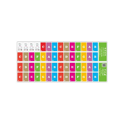 

Piano Keyboard Music Note Stickers Colorful Removable for 37 49 61 88 Key Keyboards for Kids Beginners Piano Practice