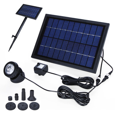 

Solar Power Decorative Fountain Water Pump with 6 LED Spotlight for Garden Pond Pool Water Cycle 10V 5W