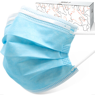 

Shimeijia sunscreen mask UPF50 UV protection summer disposable masks for men&women blue 30 individually wrapped